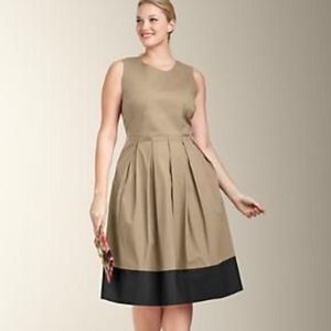 Talbots NWT Tan Sleeveless Fit & Flare Dre…